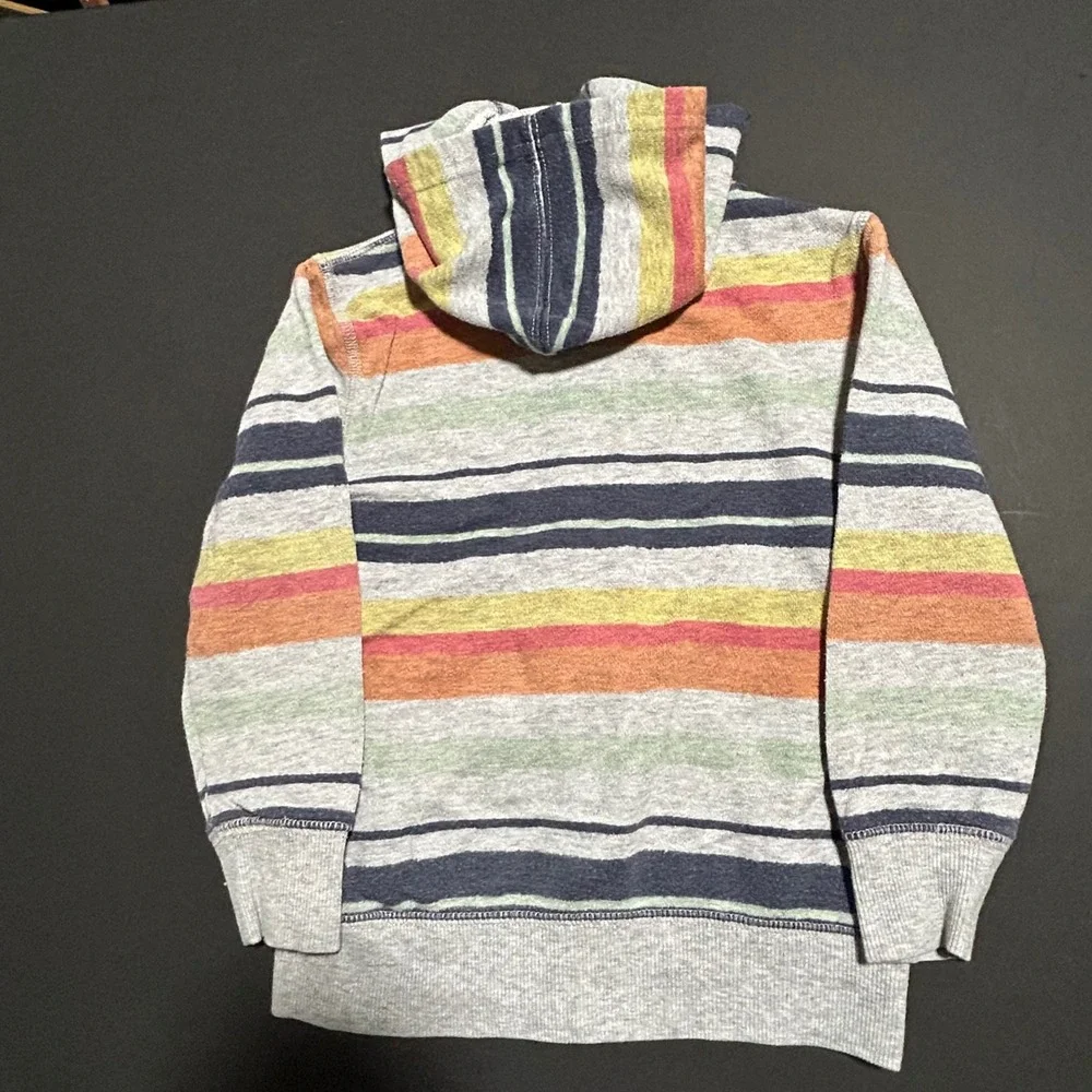 Gymboree Striped Zip Up Hoodie Jacket Kids XXS 3 Multi Color Cotton‎ Blend